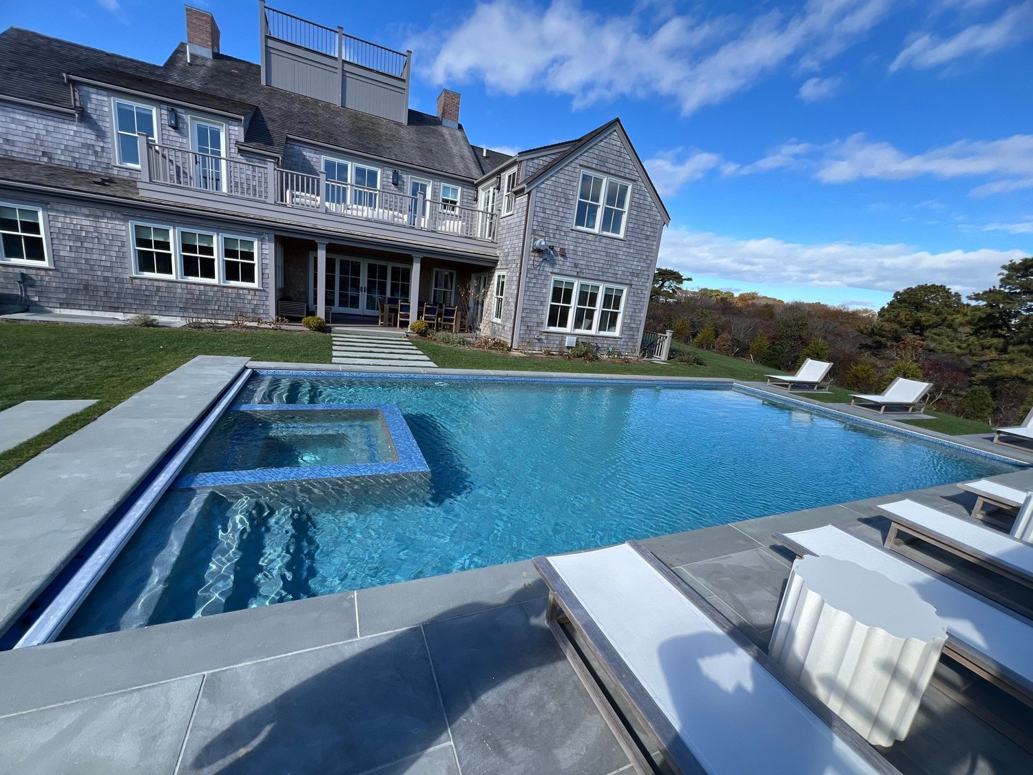 Custom gunite pool and spa project by Blue Water Pools & Spas