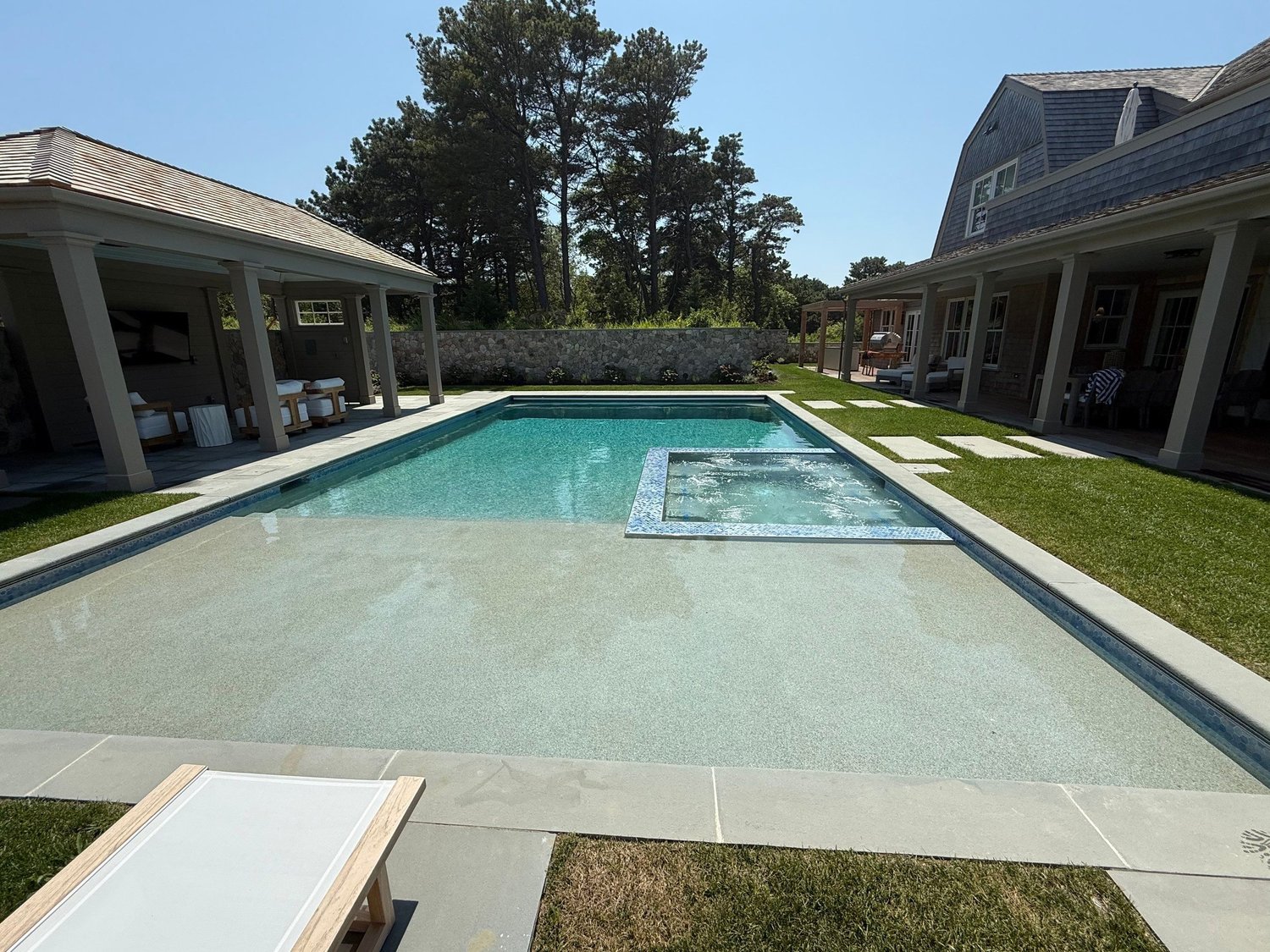 Custom gunite pool and spa project by Blue Water Pools & Spas
