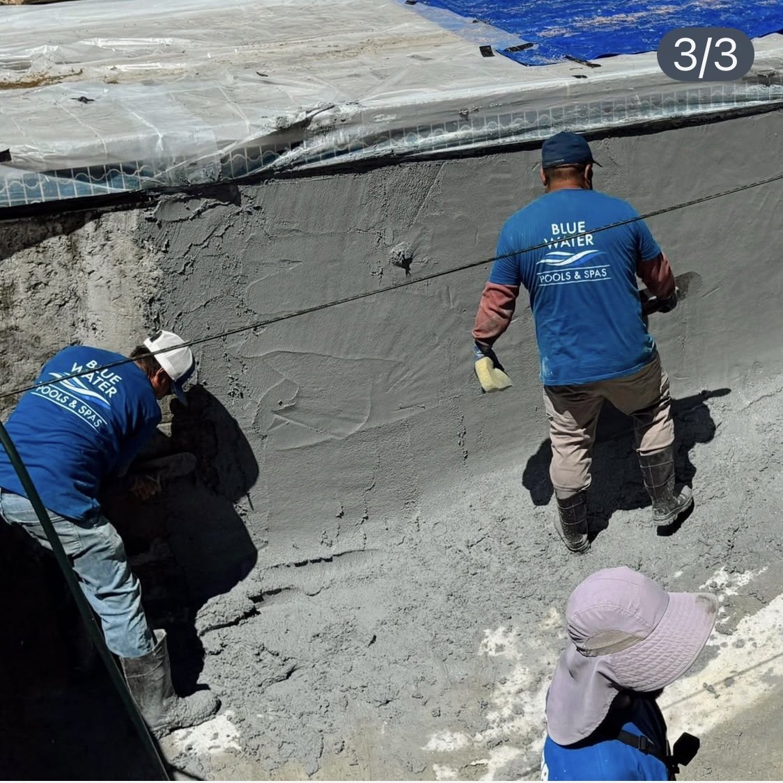 Custom gunite pool and spa project by Blue Water Pools & Spas