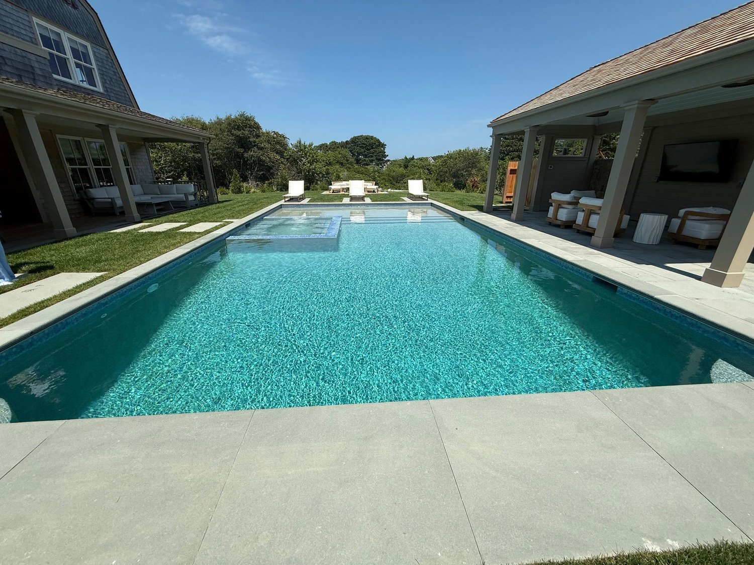 Custom gunite pool and spa project by Blue Water Pools & Spas